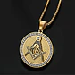 Collar Dije Mason Logia Color Oro Acero Inoxidable Hombre - Miniatura 5