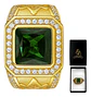 Anillo Mason Para Hombre Con Piedra Cz Color Oro De Acero - Miniatura 1