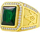 Anillo Mason Para Hombre Con Piedra Cz Color Oro De Acero - Miniatura 2