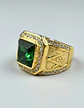 Anillo Mason Para Hombre Con Piedra Cz Color Oro De Acero - Miniatura 5