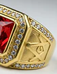 Anillo Mason Para Hombre Con Piedra Cz Color Oro De Acero - Miniatura 14