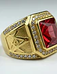 Anillo Mason Para Hombre Con Piedra Cz Color Oro De Acero - Miniatura 15
