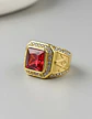 Anillo Mason Para Hombre Con Piedra Cz Color Oro De Acero - Miniatura 16