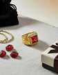 Anillo Mason Para Hombre Con Piedra Cz Color Oro De Acero - Miniatura 17