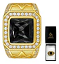 Anillo Mason Para Hombre Con Piedra Cz Color Oro De Acero - Miniatura 21