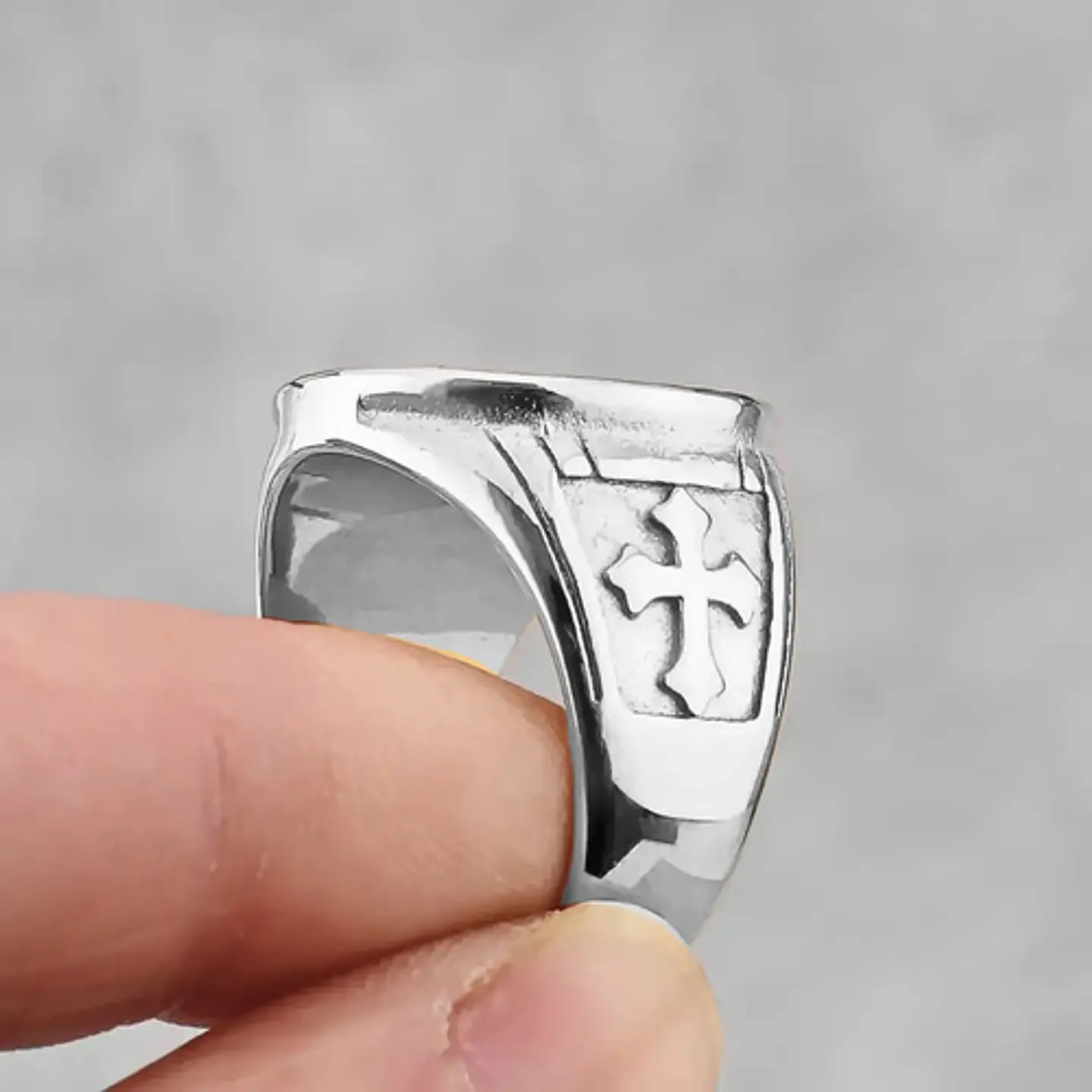 Anillo Para Hombre Mujer Con Arcángel San Miguel Color Oro  9