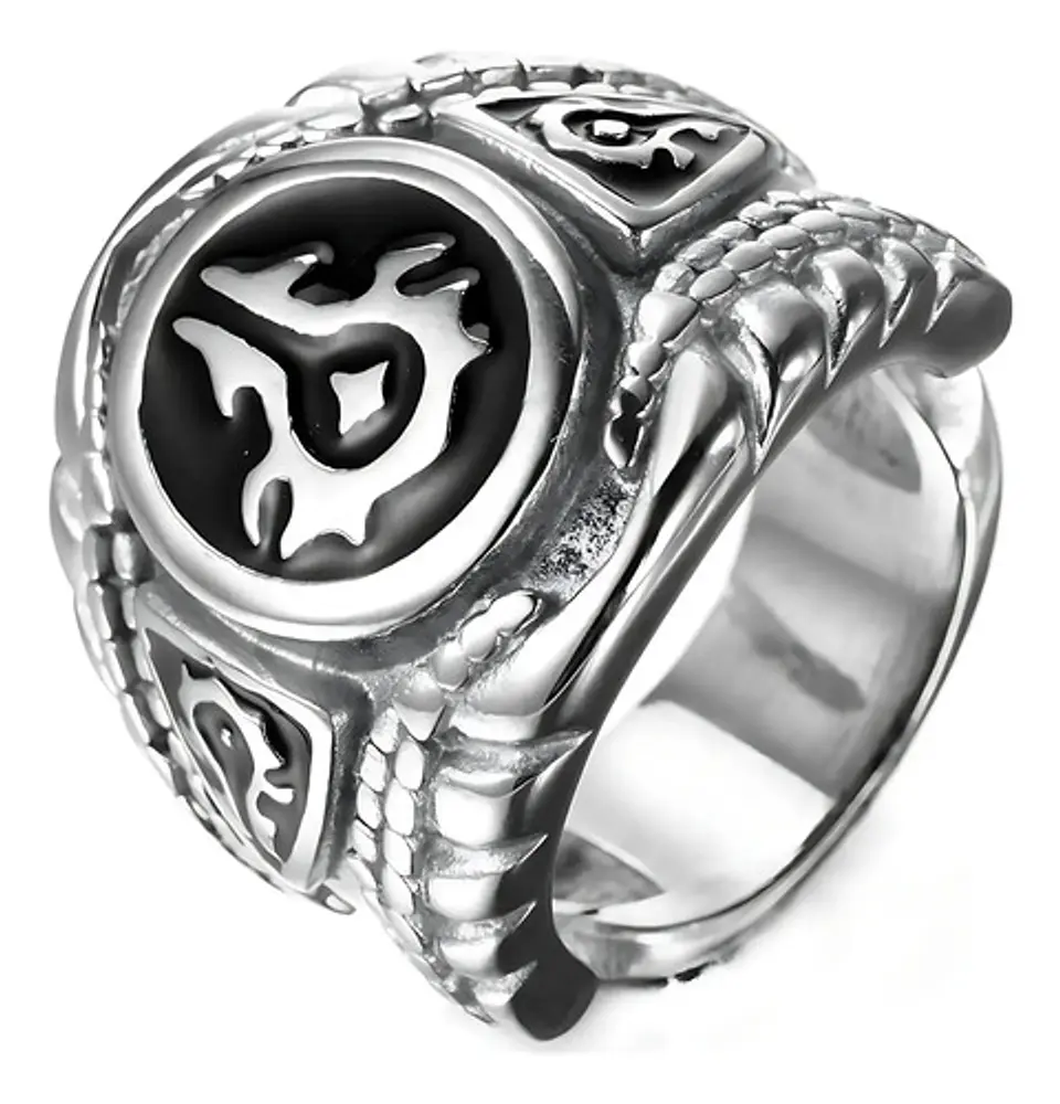 Anillo Para Hombre World Of Warcraft De Acero Color Plata 1