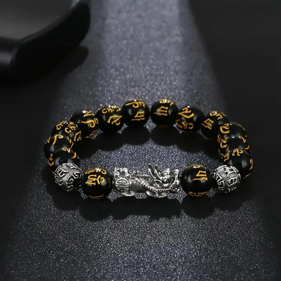 Pulsera Para Hombre Mujer Con Cuentas Pixiu Mantra Amuleto 7