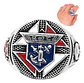Anillo Para Hombre Símbolo Caballeros De Colon Color Plata - Miniatura 1