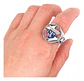 Anillo Para Hombre Símbolo Caballeros De Colon Color Plata - Miniatura 7