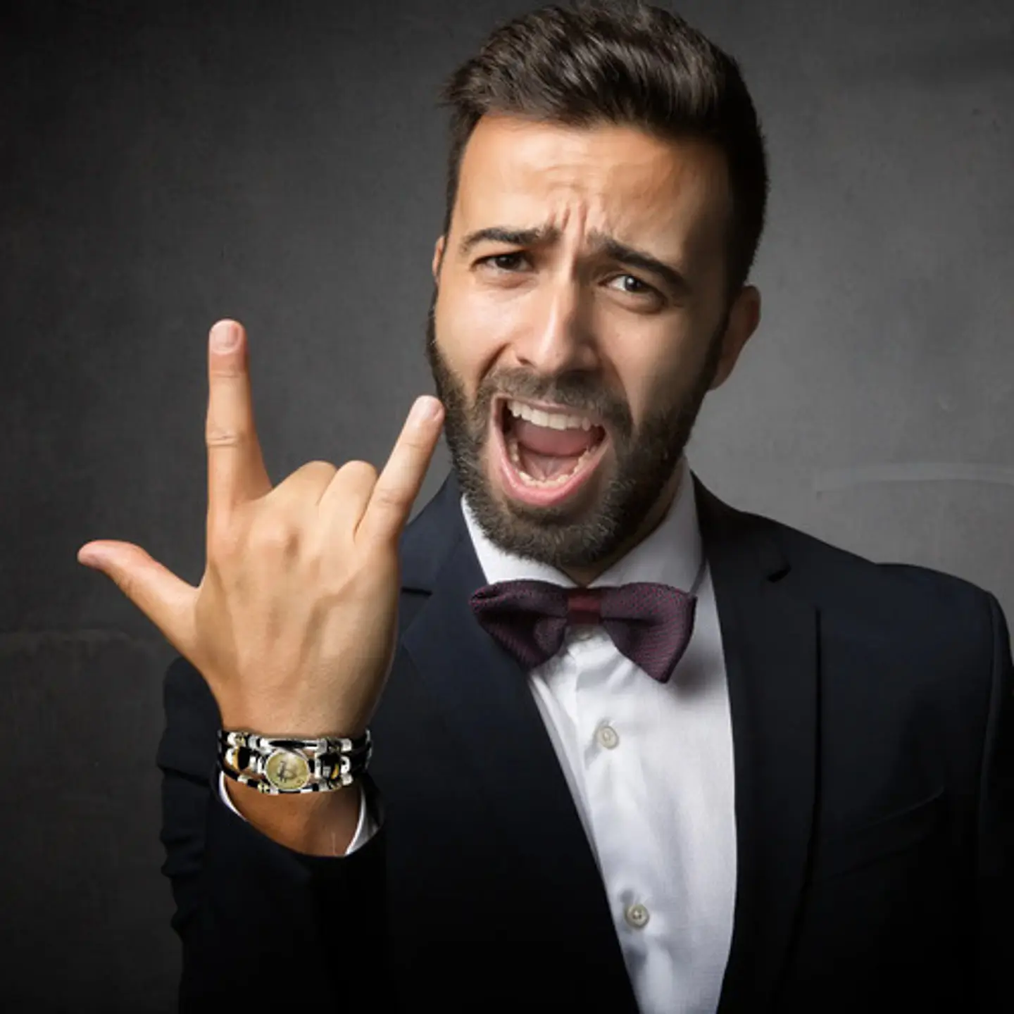 Pulsera Hombre Mujer Con Botón Criptomoneda Bitcoin Luminoso 8