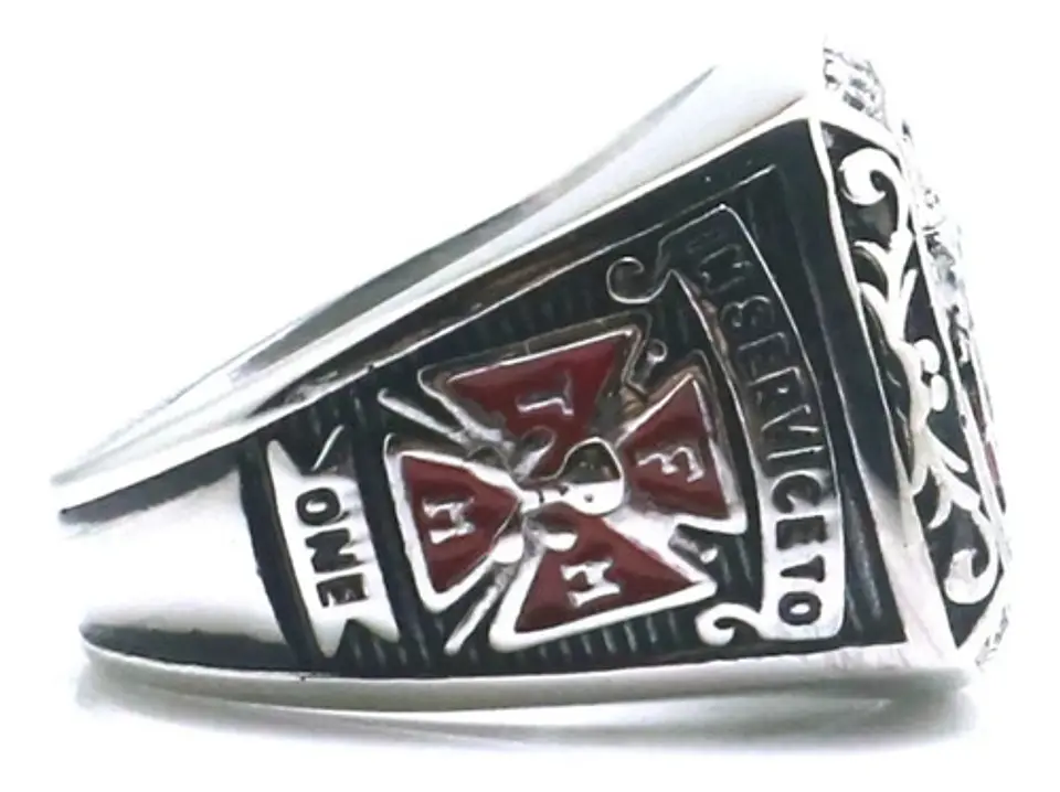 Anillo Piedras Cz Para Hombre Símbolo Caballeros De Colon  6