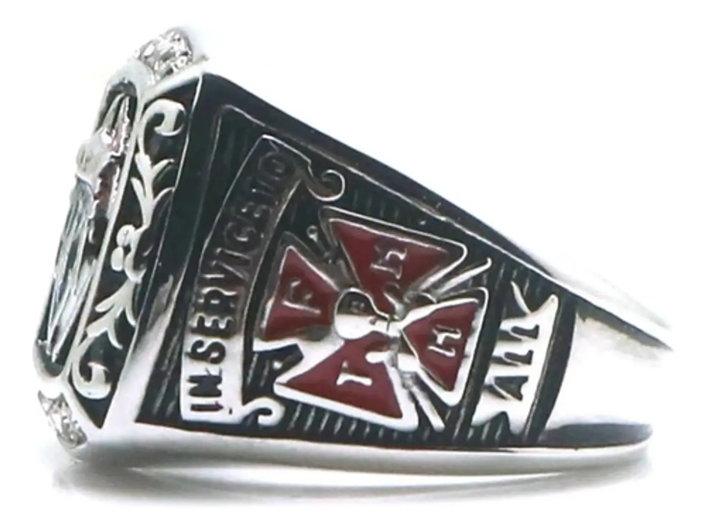Anillo Piedras Cz Para Hombre Símbolo Caballeros De Colon  7