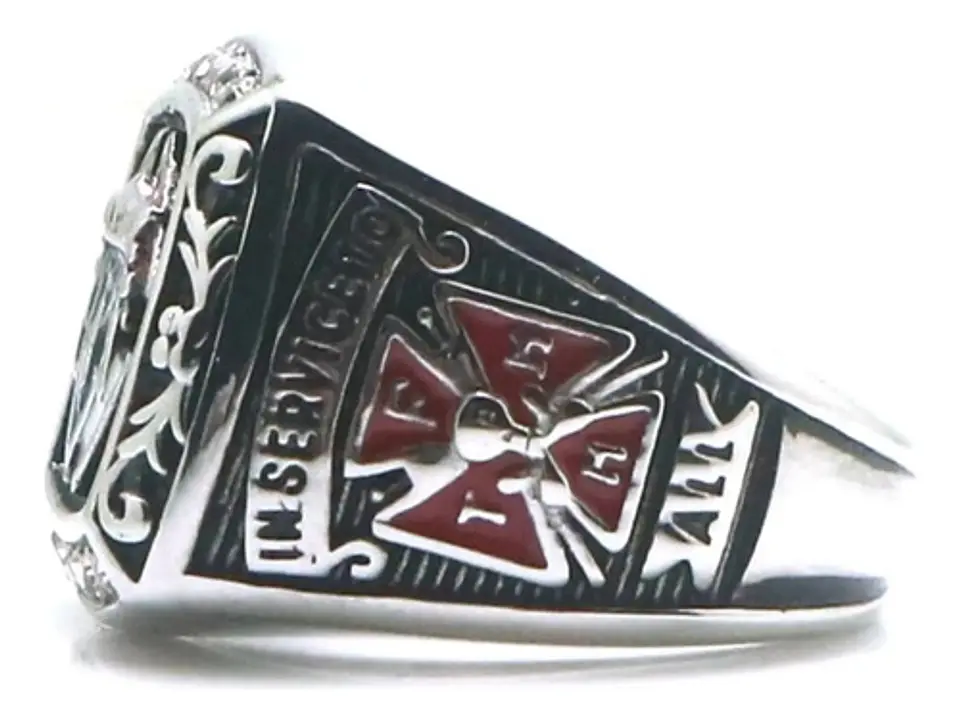 Anillo Piedras Cz Para Hombre Símbolo Caballeros De Colon  7