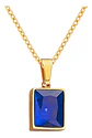 Collar Para Mujeres Con Dije Rectangular Circonia Color Oro - Miniatura 1
