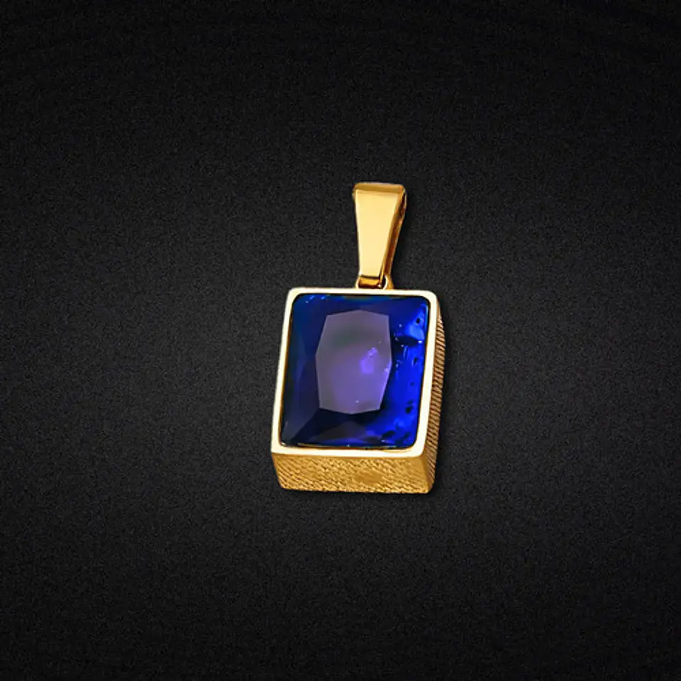 Collar Para Mujeres Con Dije Rectangular Circonia Color Oro 5
