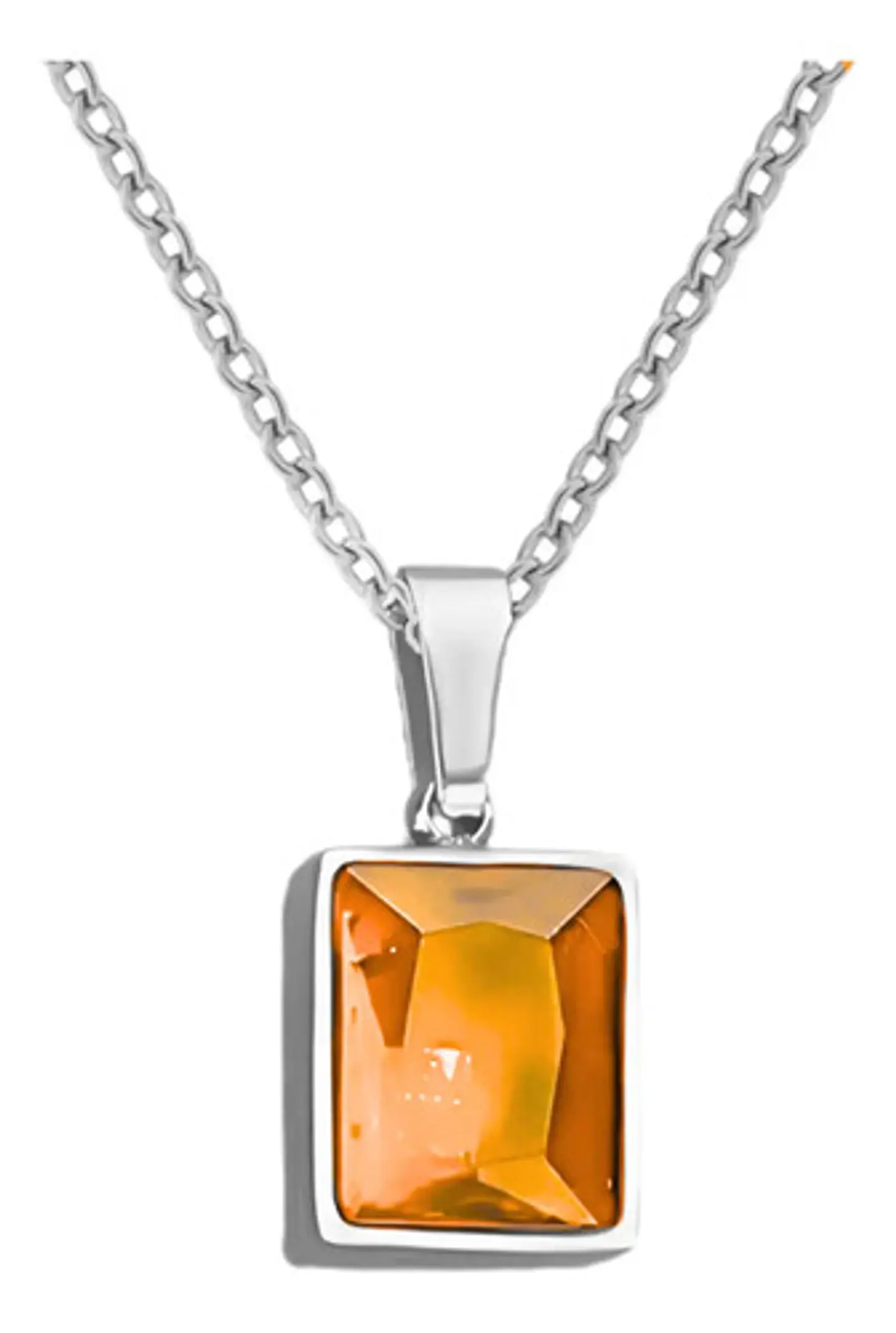 Collar Para Mujeres Con Dije Rectangular Circonia Color Oro 6