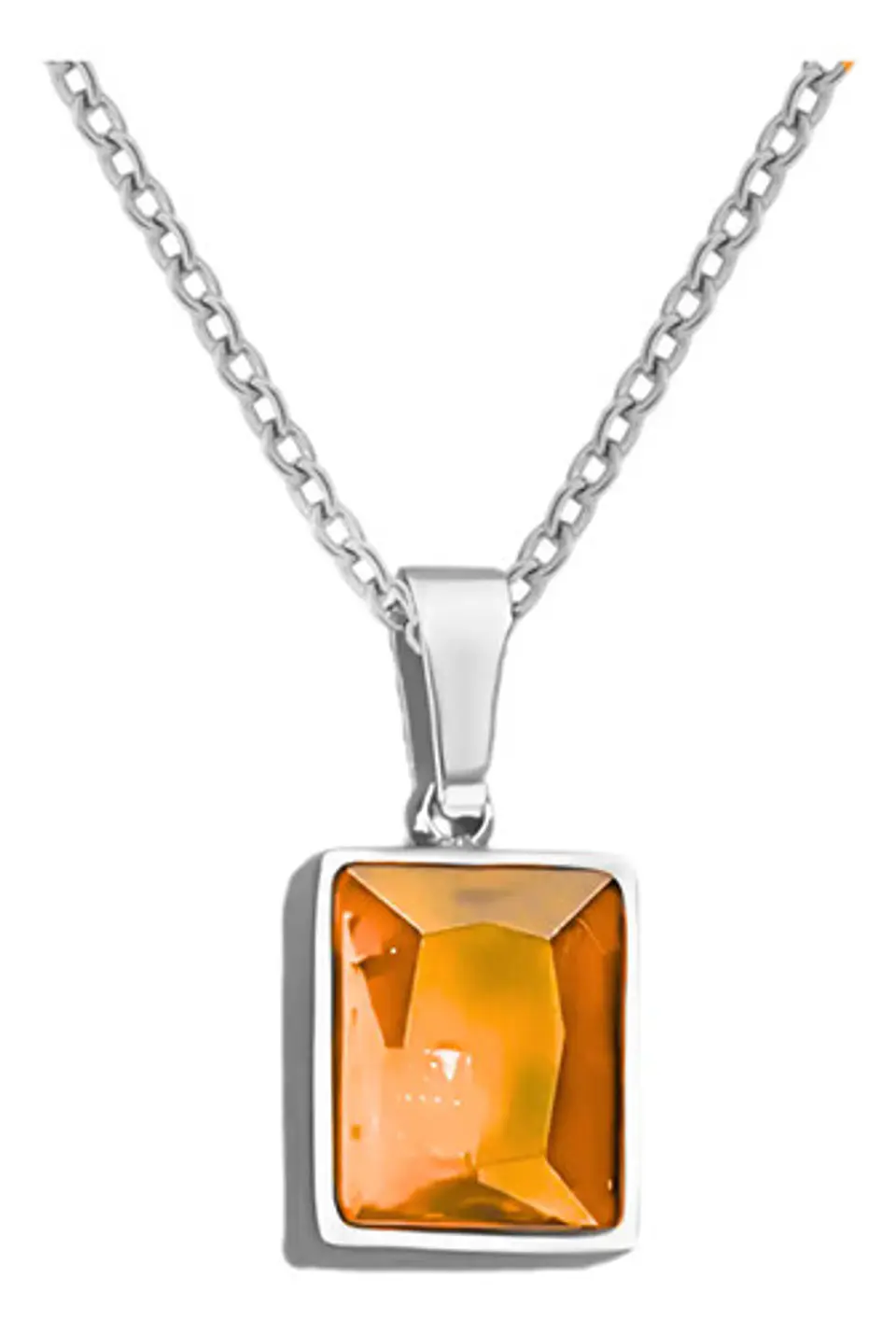 Collar Para Mujeres Con Dije Rectangular Circonia Color Oro 6