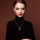 Collar Para Mujeres Con Dije Rectangular Circonia Color Oro - Miniatura 8