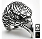 Anillo Color Plata Águila Biker Acero Inoxidable Punk Hombre - Miniatura 1