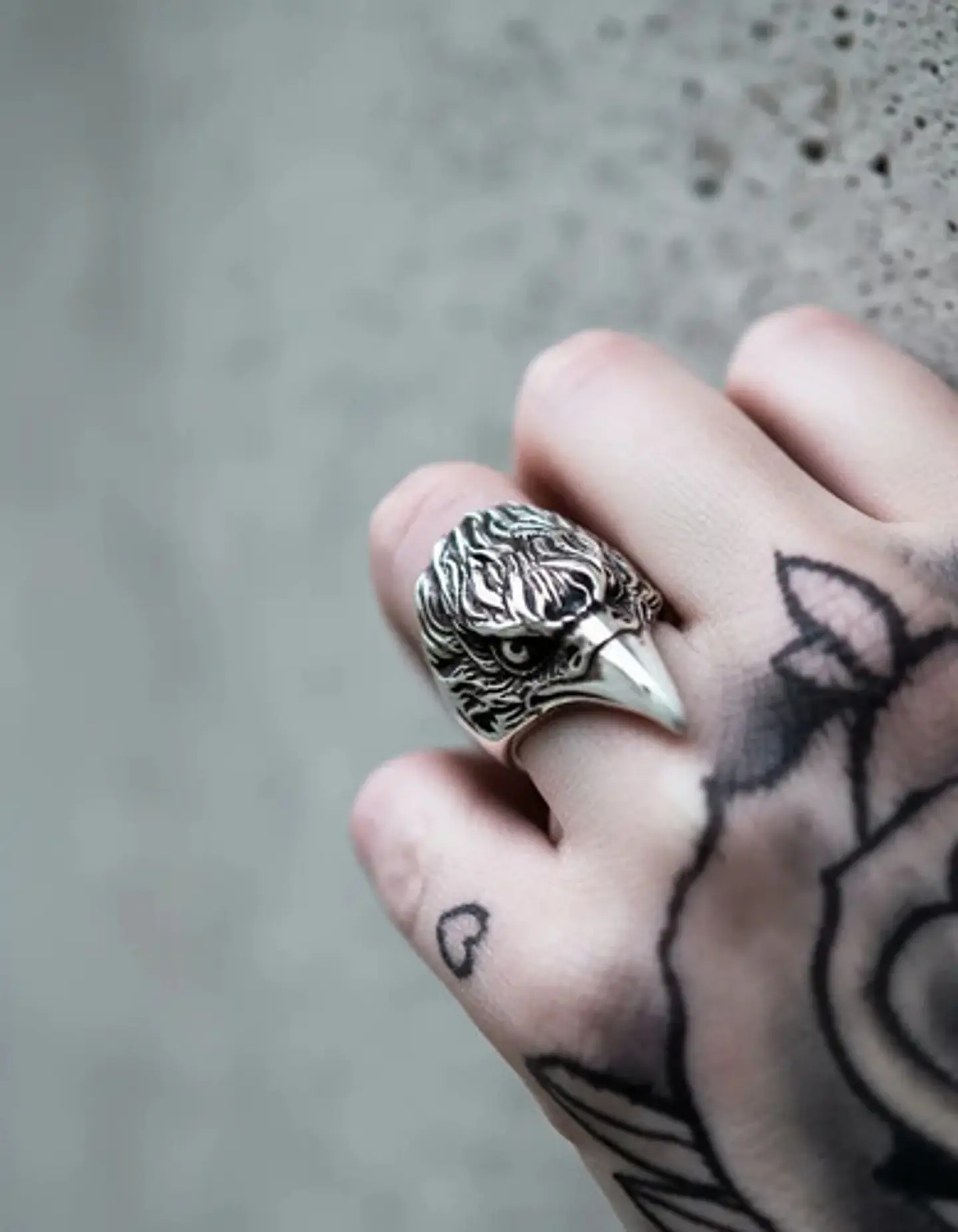 Anillo Color Plata Águila Biker Acero Inoxidable Punk Hombre 3