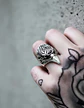 Anillo Color Plata Águila Biker Acero Inoxidable Punk Hombre - Miniatura 3