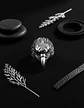 Anillo Color Plata Águila Biker Acero Inoxidable Punk Hombre - Miniatura 9