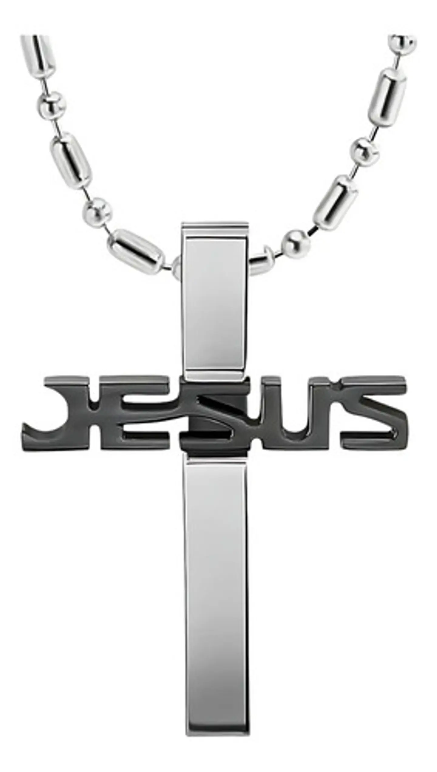 Collar Para Hombre Y Mujer Con Dije Jesús Cruz Color Plata 1