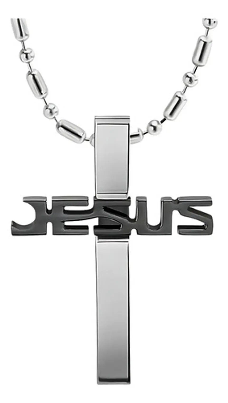 Collar Para Hombre Y Mujer Con Dije Jesús Cruz Color Plata 1
