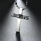 Collar Para Hombre Y Mujer Con Dije Jesús Cruz Color Plata - Miniatura 3