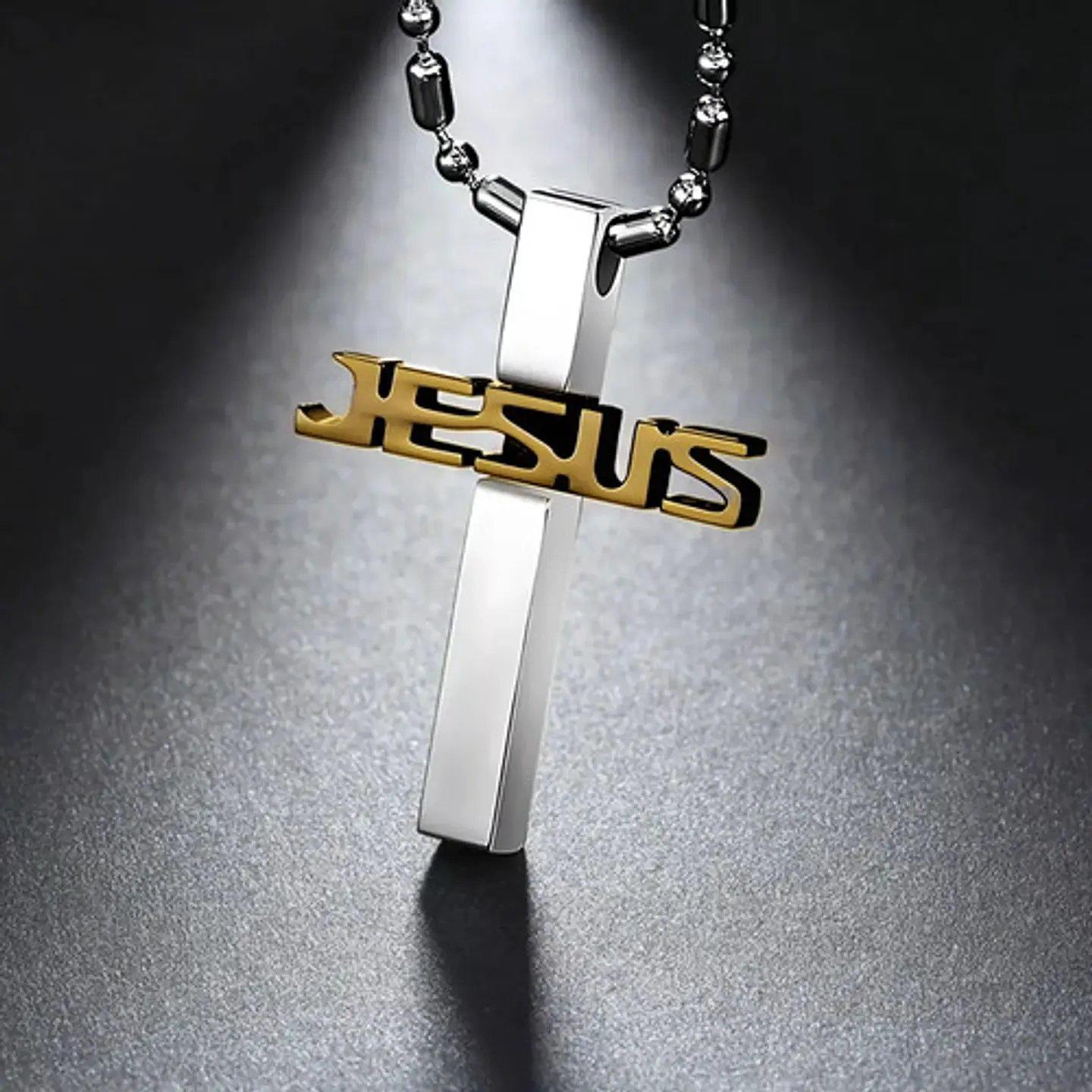 Collar Para Hombre Y Mujer Con Dije Jesús Cruz Color Plata 8