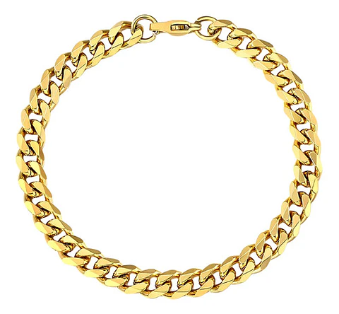 Pulsera Cubana Para Hombre Y Mujer Esclava De 7 Mm Color Oro