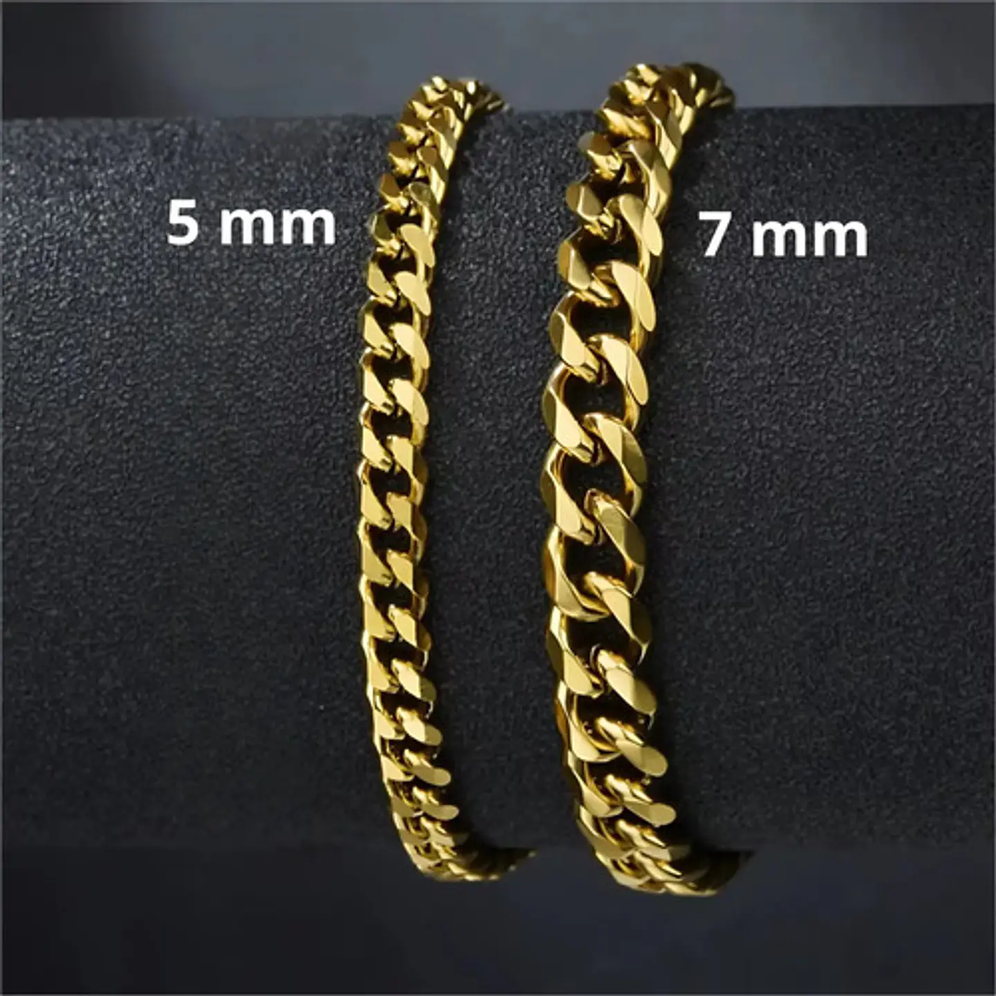 Pulsera Cubana Para Hombre Y Mujer Esclava De 7 Mm Color Oro 4