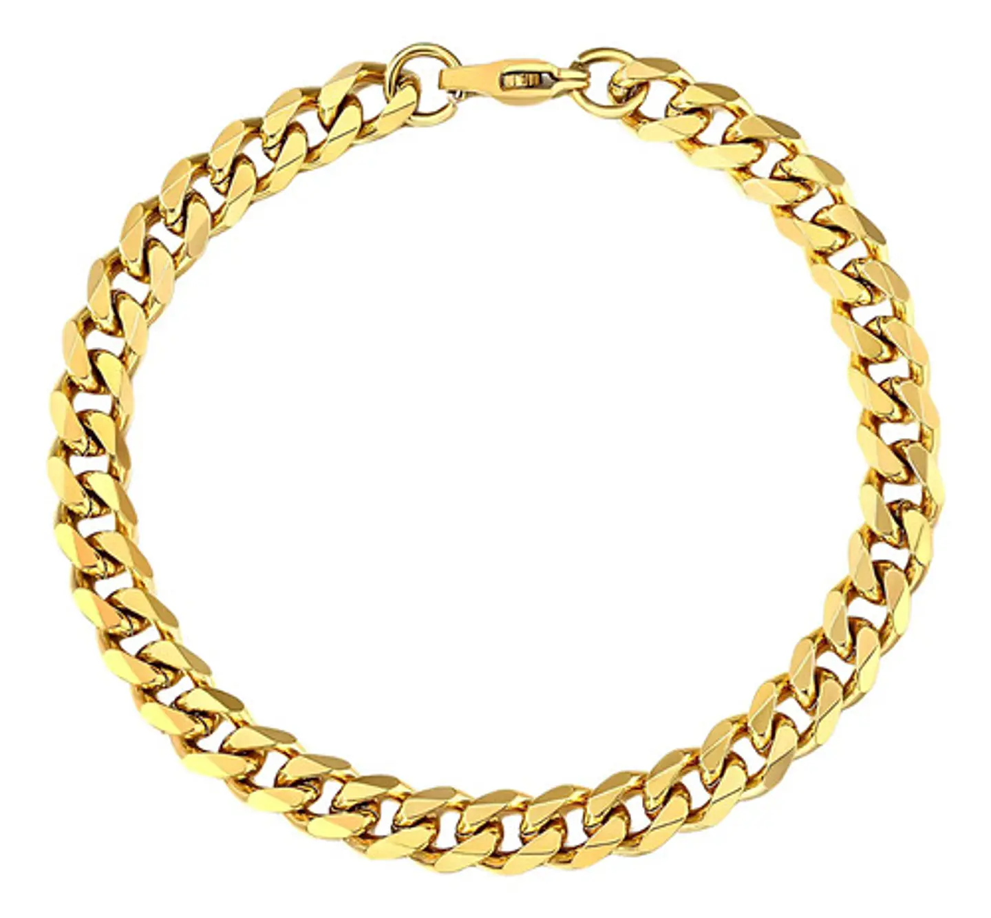 Pulsera Cubana Para Hombre Y Mujer Esclava De 7 Mm Color Oro 30