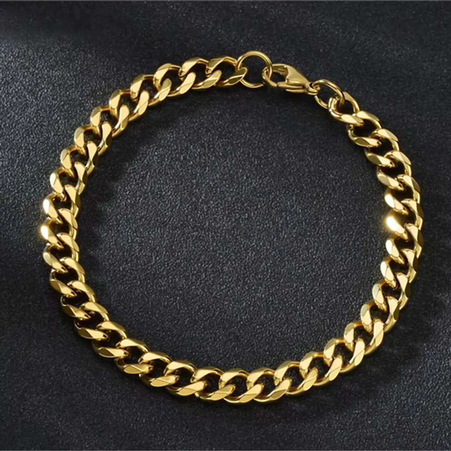 Pulsera Cubana Para Hombre Y Mujer Esclava De 7 Mm Color Oro 32