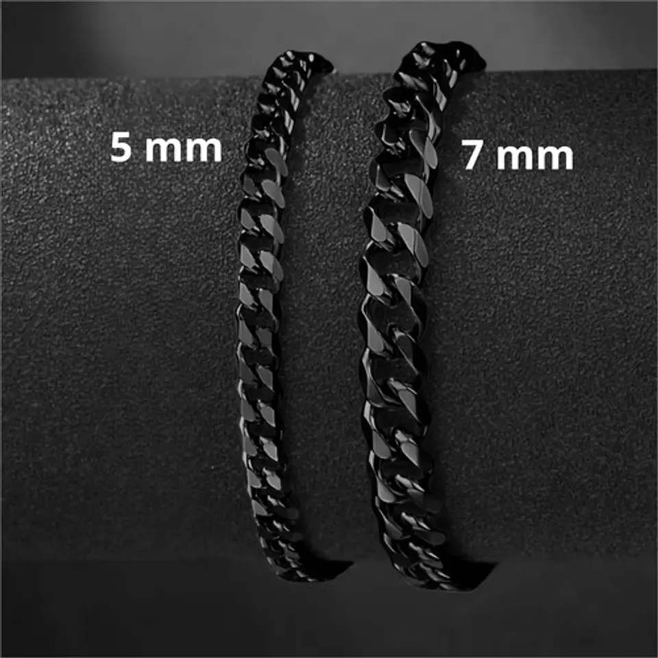 Pulsera Cubana Para Hombre Y Mujer Esclava De 7 Mm Color Oro 42