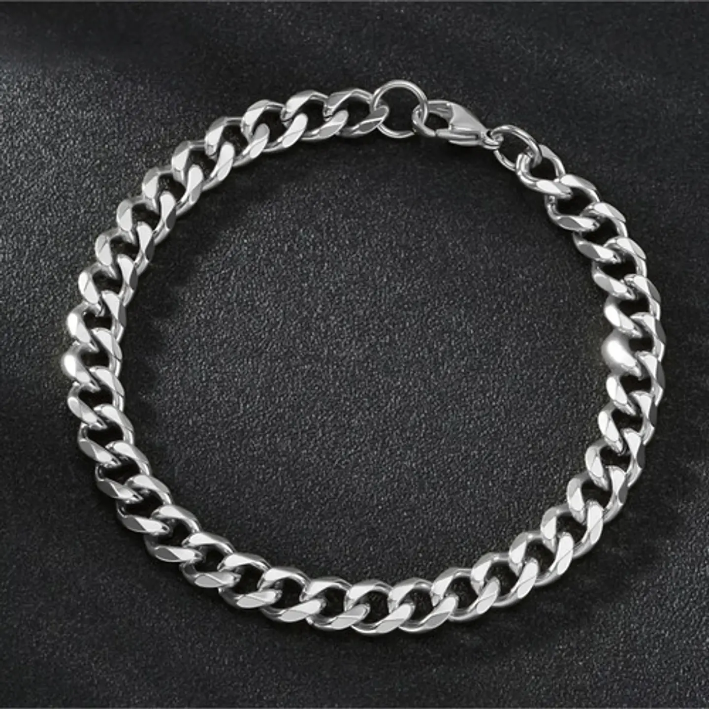 Pulsera Cubana Para Hombre Y Mujer Esclava De 7 Mm Color Oro 49