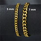Pulsera Cubana Para Hombre Y Mujer Esclava De 7 Mm Color Oro - Miniatura 61