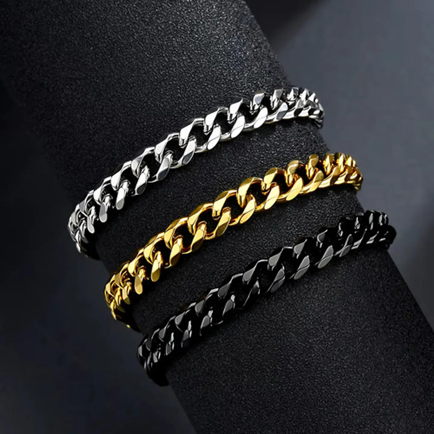 Pulsera Cubana Para Hombre Y Mujer Esclava De 7 Mm Color Oro 79