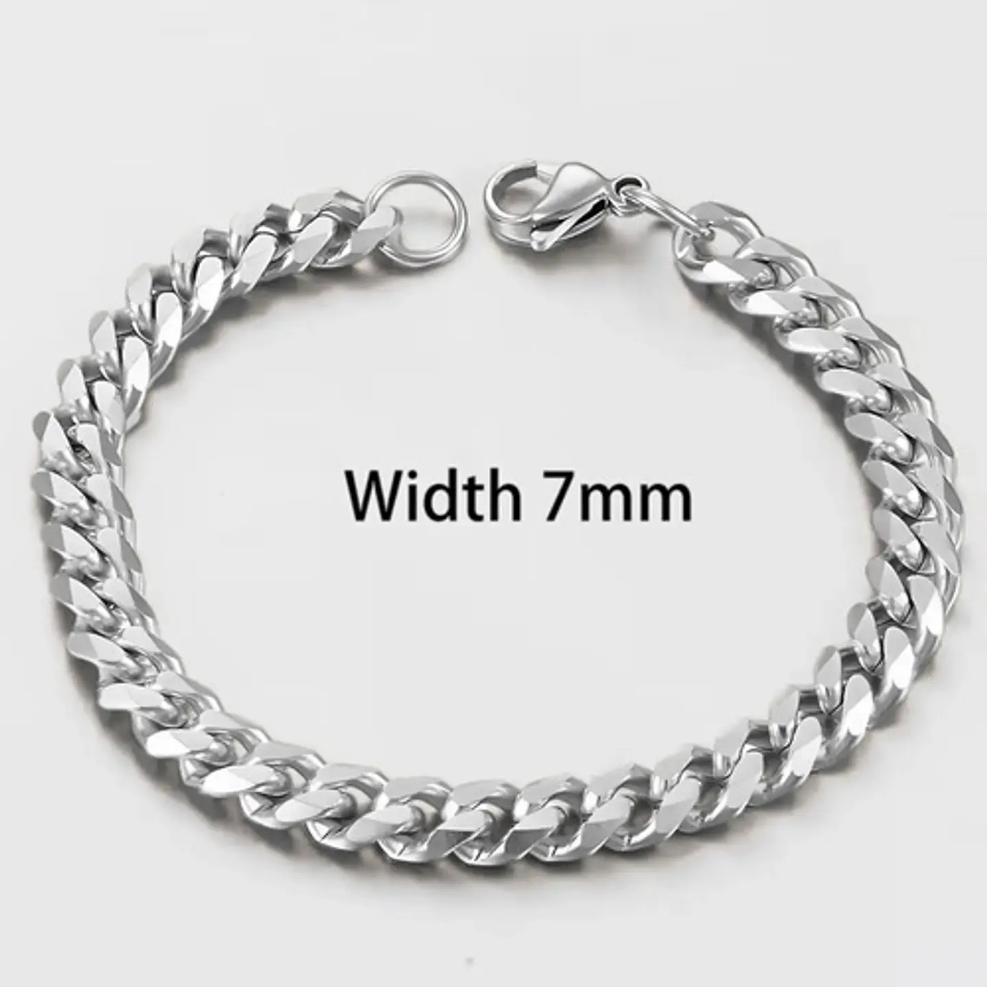 Pulsera Cubana Para Hombre Y Mujer Esclava De 7 Mm Color Oro 85