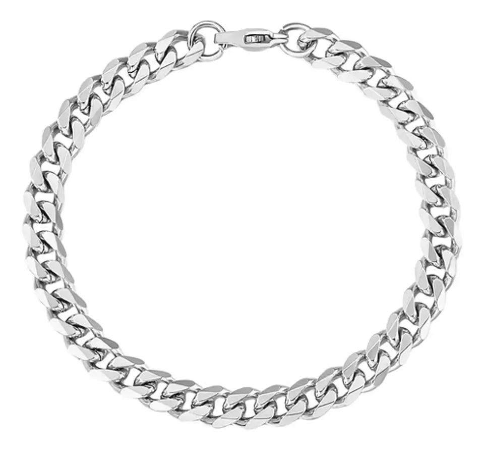 Pulsera Cubana Para Hombre Y Mujer Esclava De 7 Mm Color Oro 105
