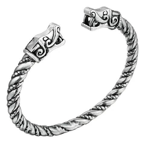 Pulsera Brazalete Para Hombre Vikingo Dragon Nórdico Pagano