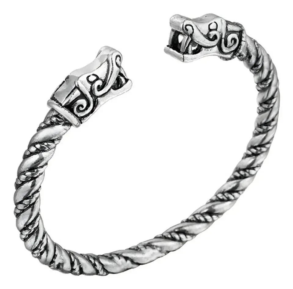 Pulsera Brazalete Para Hombre Vikingo Dragon Nórdico Pagano 1