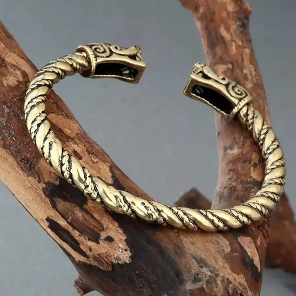Pulsera Brazalete Para Hombre Vikingo Dragon Nórdico Pagano 6