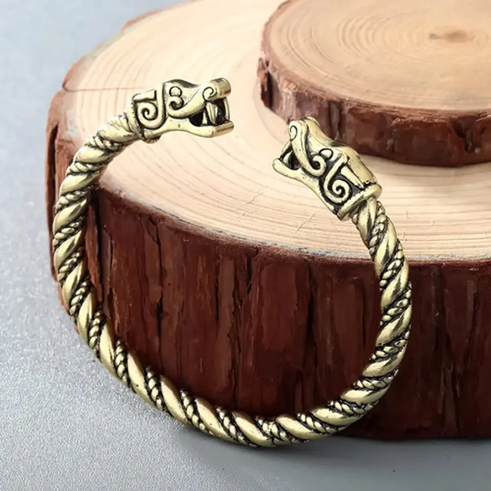 Pulsera Brazalete Para Hombre Vikingo Dragon Nórdico Pagano 7