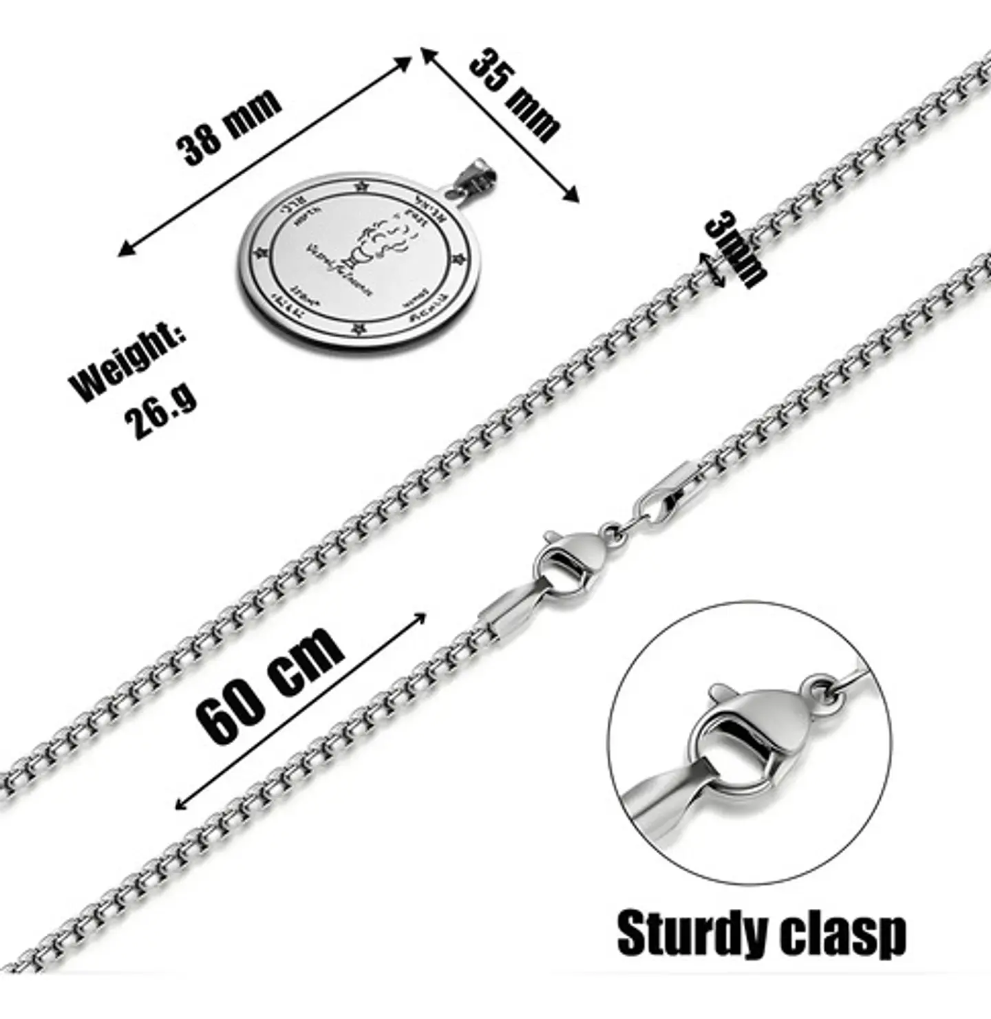 Collar Para Hombre Mujer Dije Pentáculo Del Incienso Amuleto 2