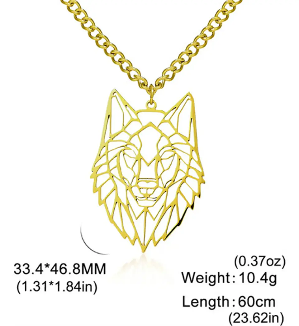 Collar Para Hombre Y Mujer Con Dije Origami Lobo Vikingo 13
