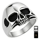 Anillo Para Hombre Y Mujer Cráneo Calavera Acero Color Plata - Miniatura 1