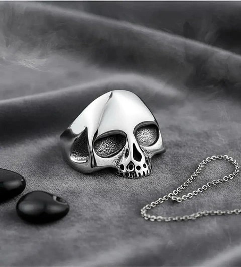 Anillo Para Hombre Y Mujer Cráneo Calavera Acero Color Plata