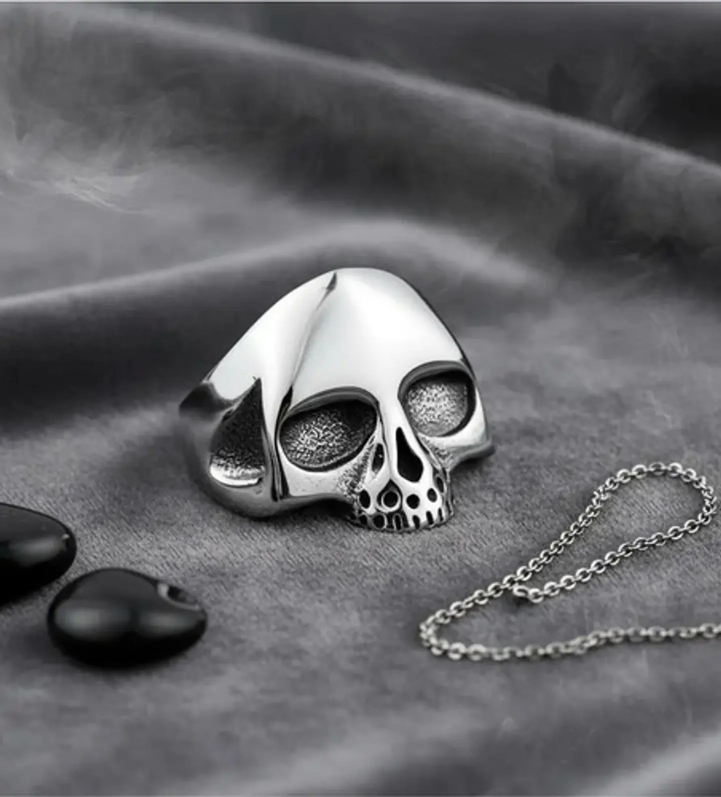 Anillo Para Hombre Y Mujer Cráneo Calavera Acero Color Plata 2